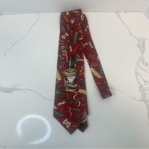 Tabasco Hot Sauce Vintage Men's 100% Silk Tie Pepper Pattern Made in USA Pasta
